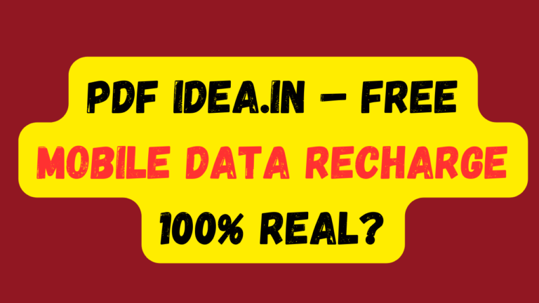 What Is Pdf idea.in - Free mobile data Recharge?