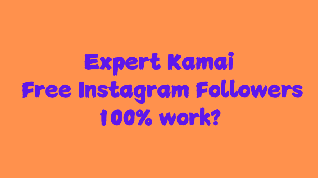 Expert Kamai Free Instagram Followers 100% work?